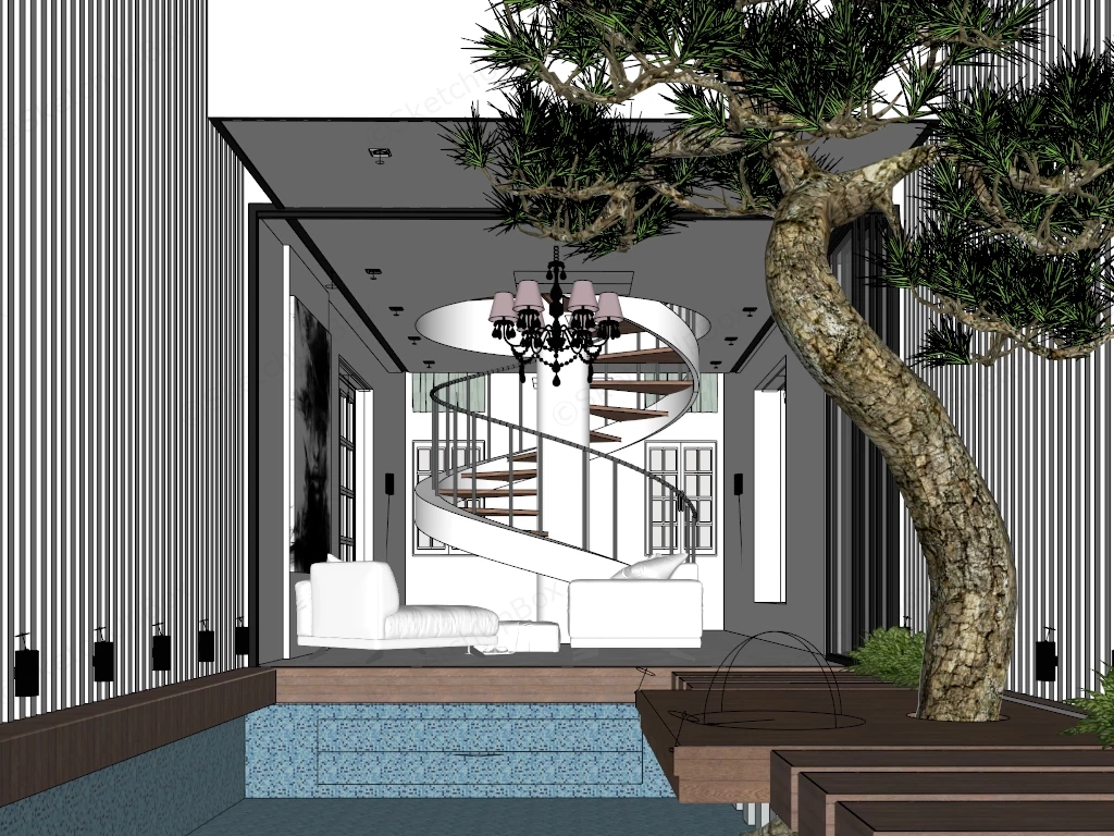 Swimming Pool Design sketchup model preview - SketchupBox