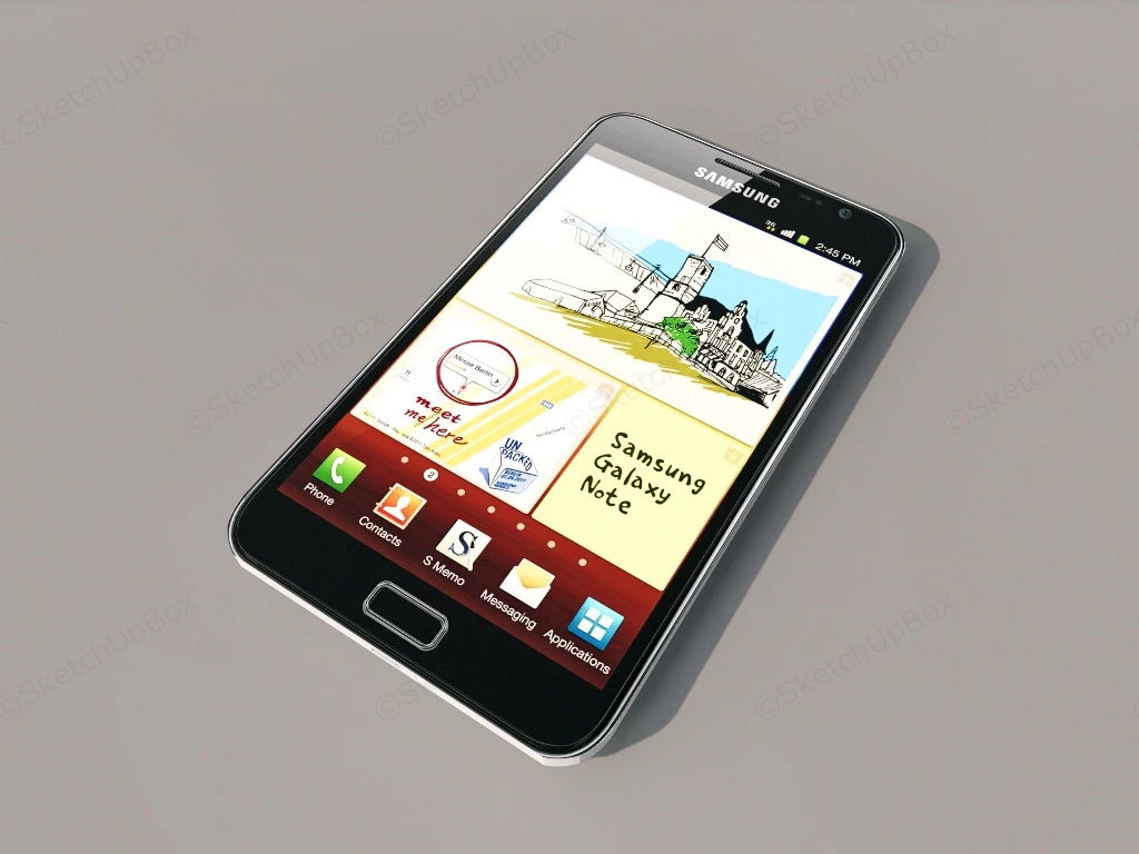 Samsung Galaxy Note sketchup model preview - SketchupBox