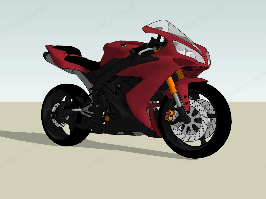 Yamaha YZF R1 Sports Motorcycle sketchup model preview - SketchupBox