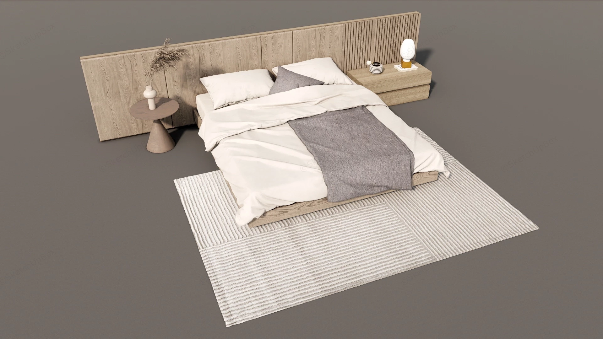 Zen Platform Bed sketchup model preview - SketchupBox