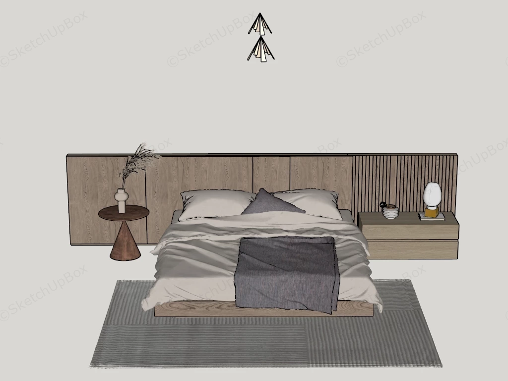 Zen Platform Bed sketchup model preview - SketchupBox