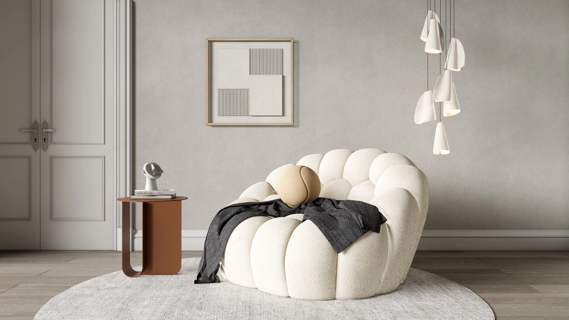 Bean Bag Sofa Chair sketchup model preview - SketchupBox