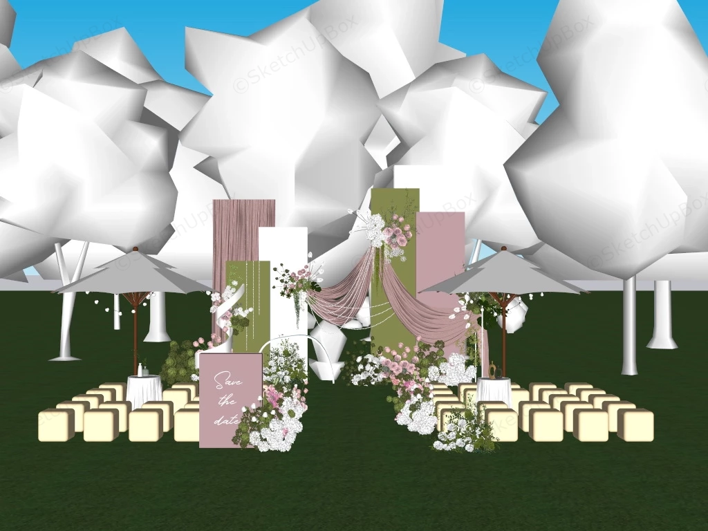 Outside Wedding Reception sketchup model preview - SketchupBox