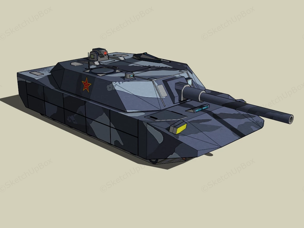 Chinese Military Tank sketchup model preview - SketchupBox
