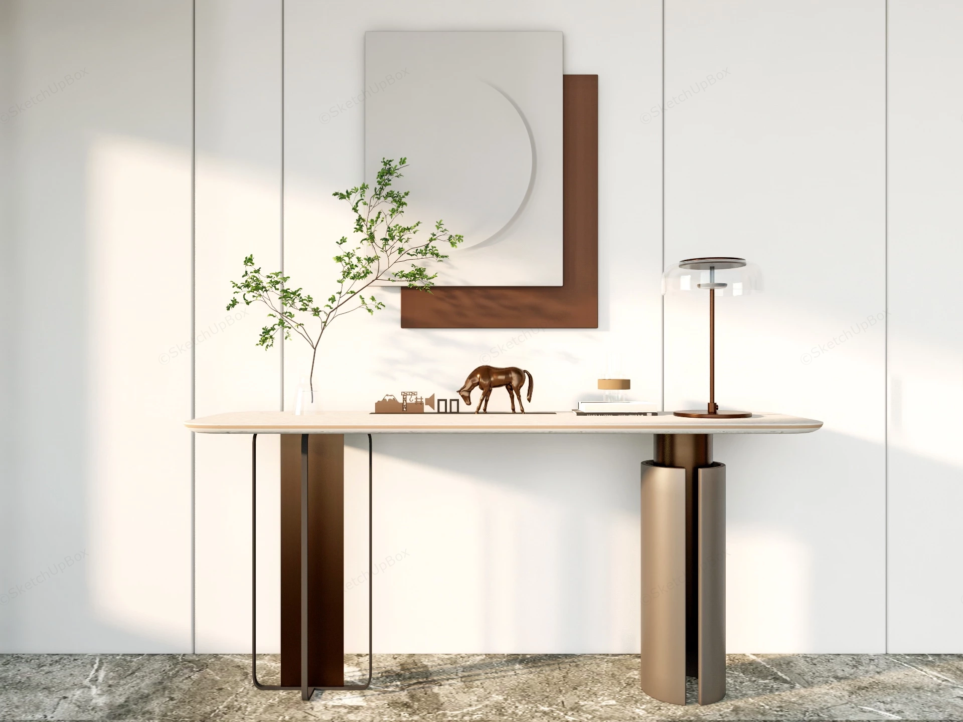 Modern Foyer Console Idea sketchup model preview - SketchupBox