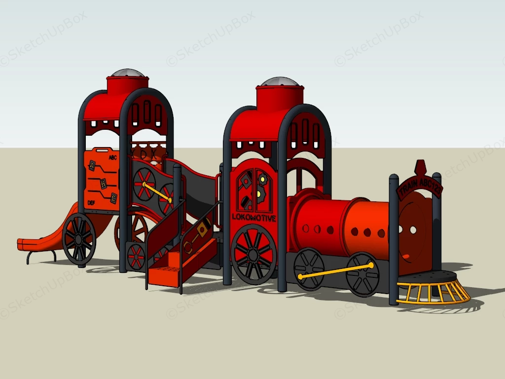 Train Locomotive Playground Slide sketchup model preview - SketchupBox