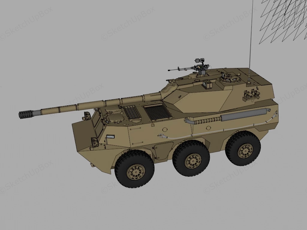 Self Propelled Artillery sketchup model preview - SketchupBox