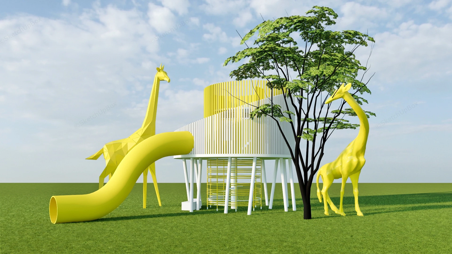 Giraffe Playground sketchup model preview - SketchupBox