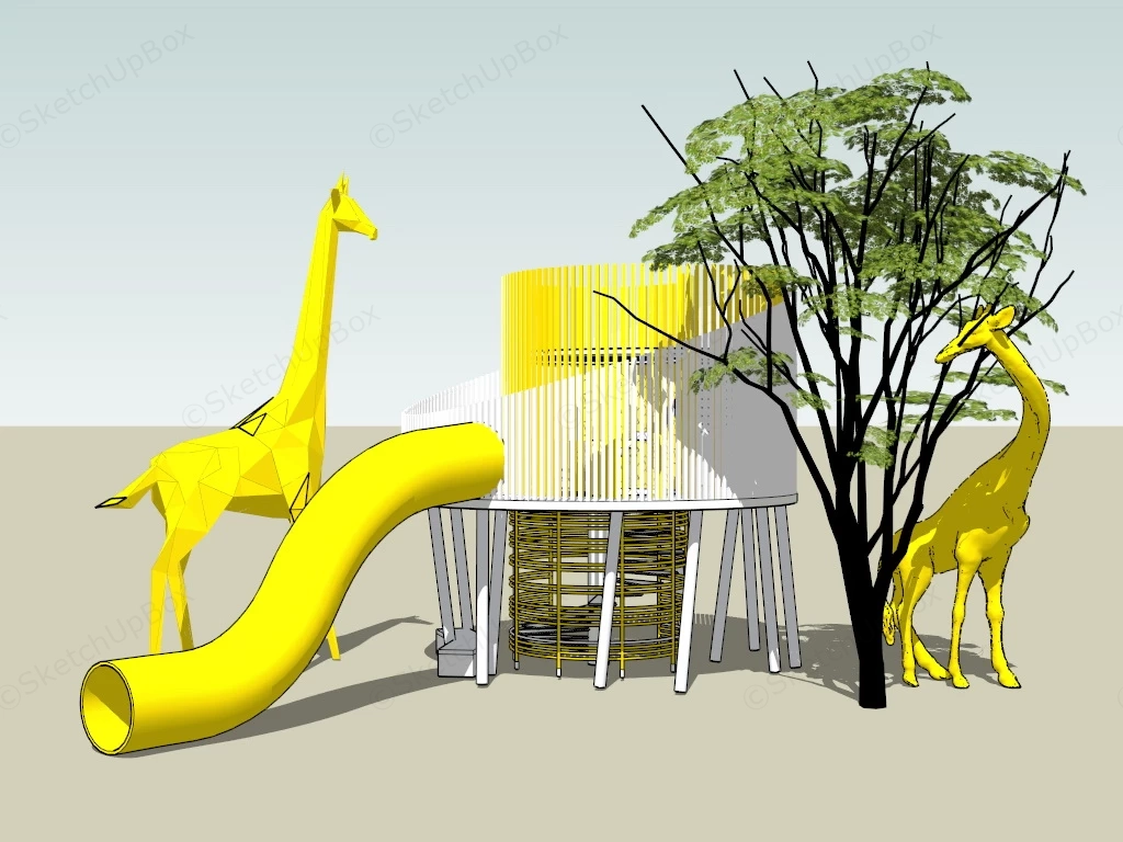 Giraffe Playground sketchup model preview - SketchupBox