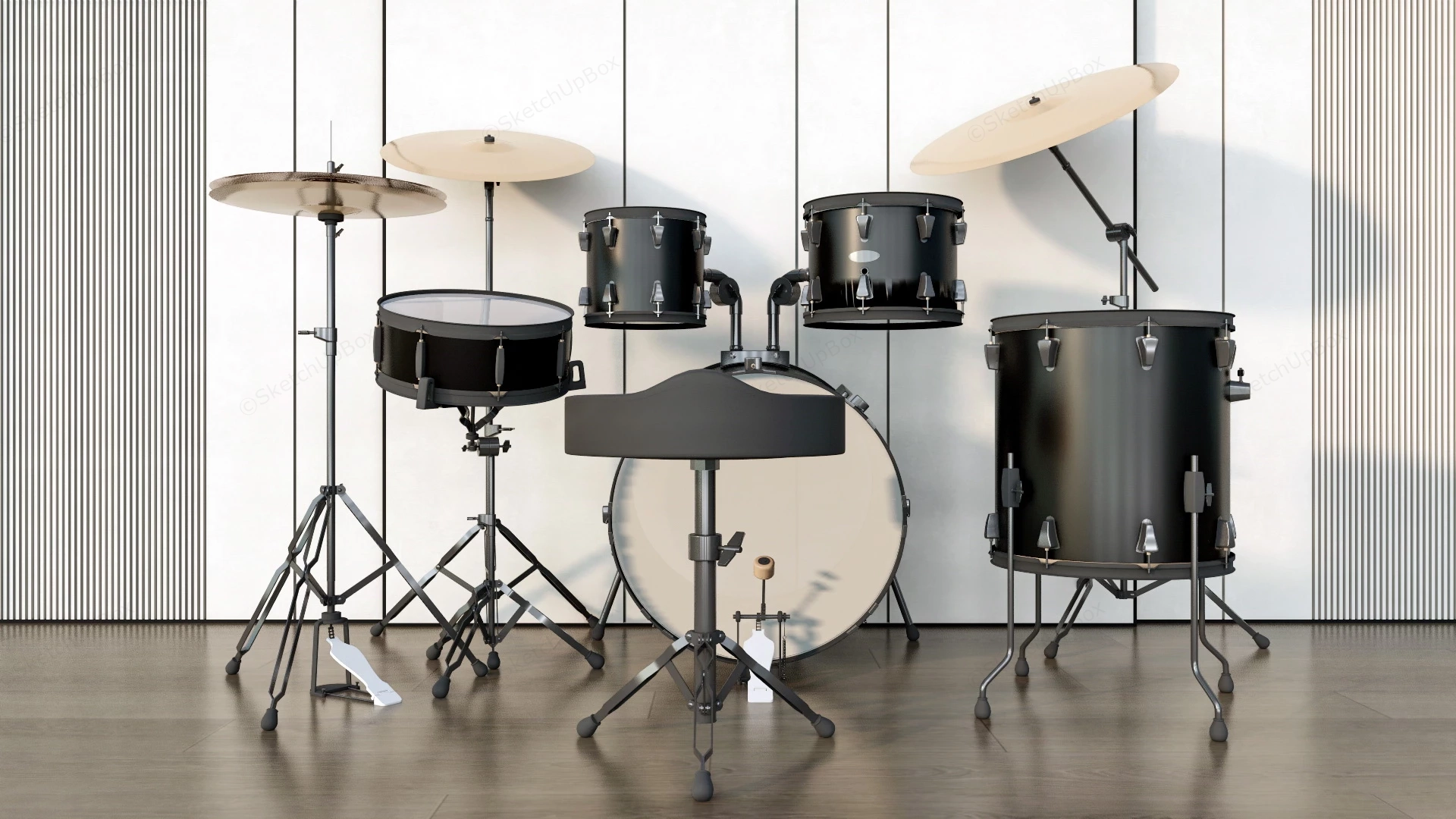 Metal Drum Set sketchup model preview - SketchupBox