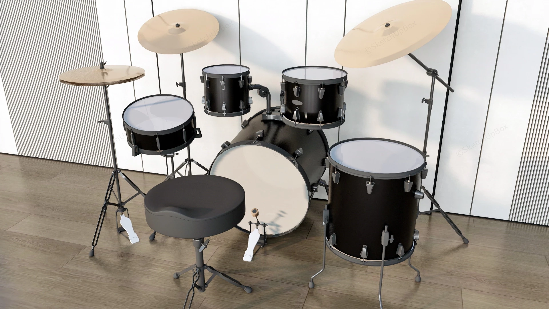Metal Drum Set sketchup model preview - SketchupBox