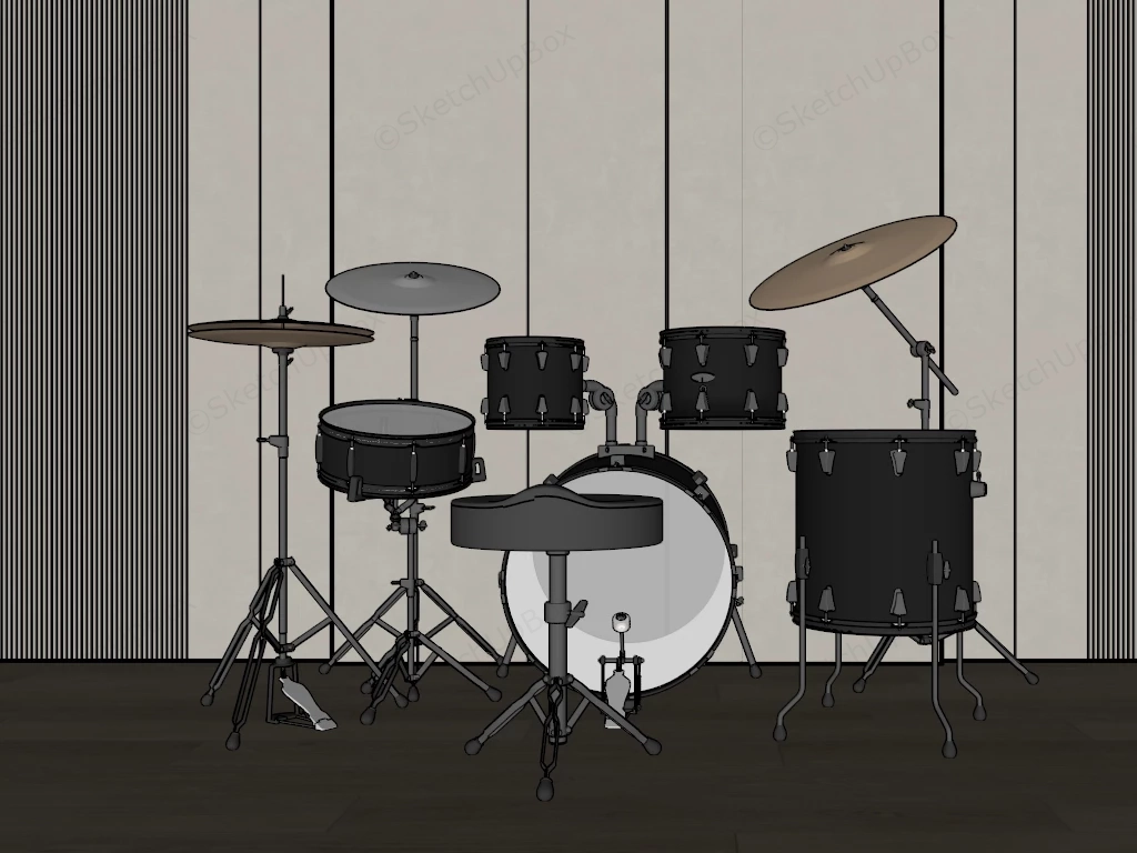 Metal Drum Set sketchup model preview - SketchupBox
