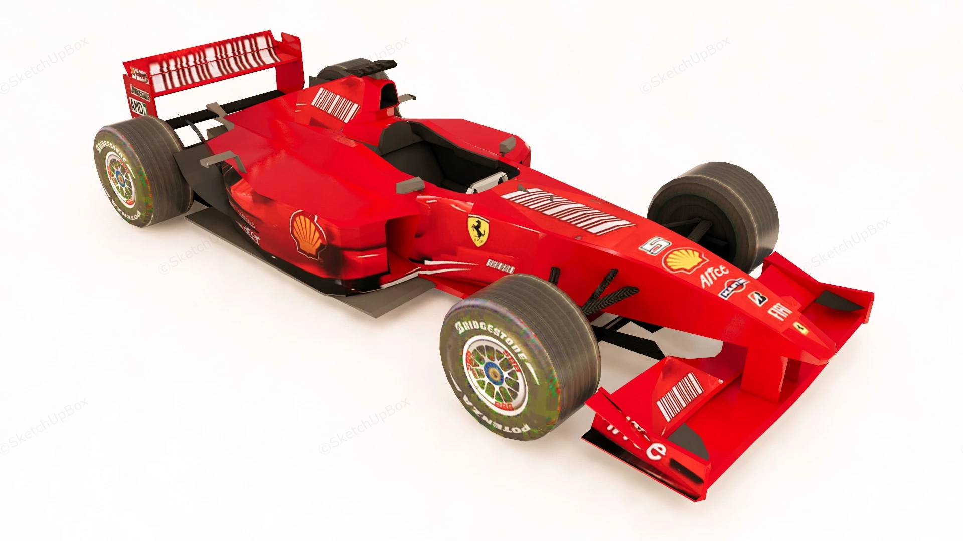Red F1 Ferrari Car sketchup model preview - SketchupBox