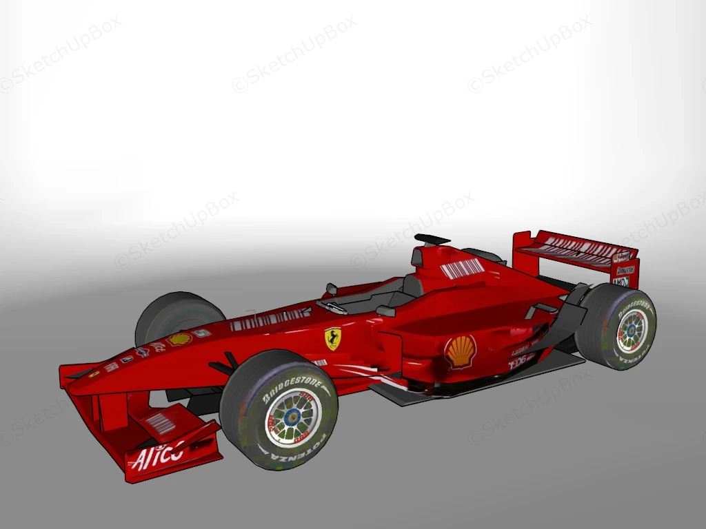 Red F1 Ferrari Car sketchup model preview - SketchupBox