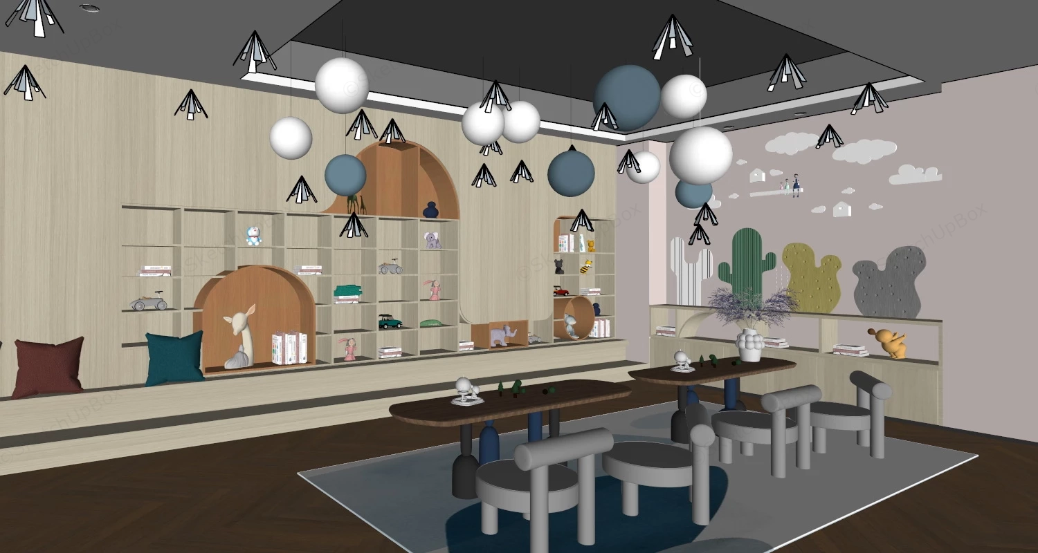 Preschool Activity Room sketchup model preview - SketchupBox