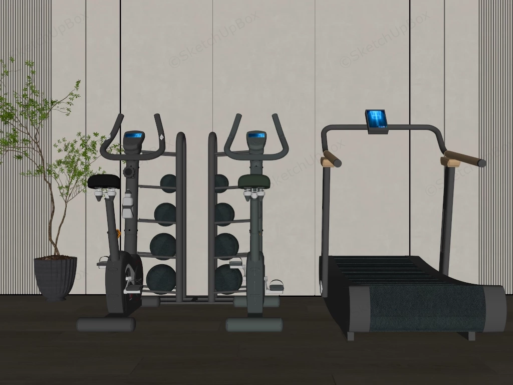 Home Gym Exercise Equipment sketchup model preview - SketchupBox