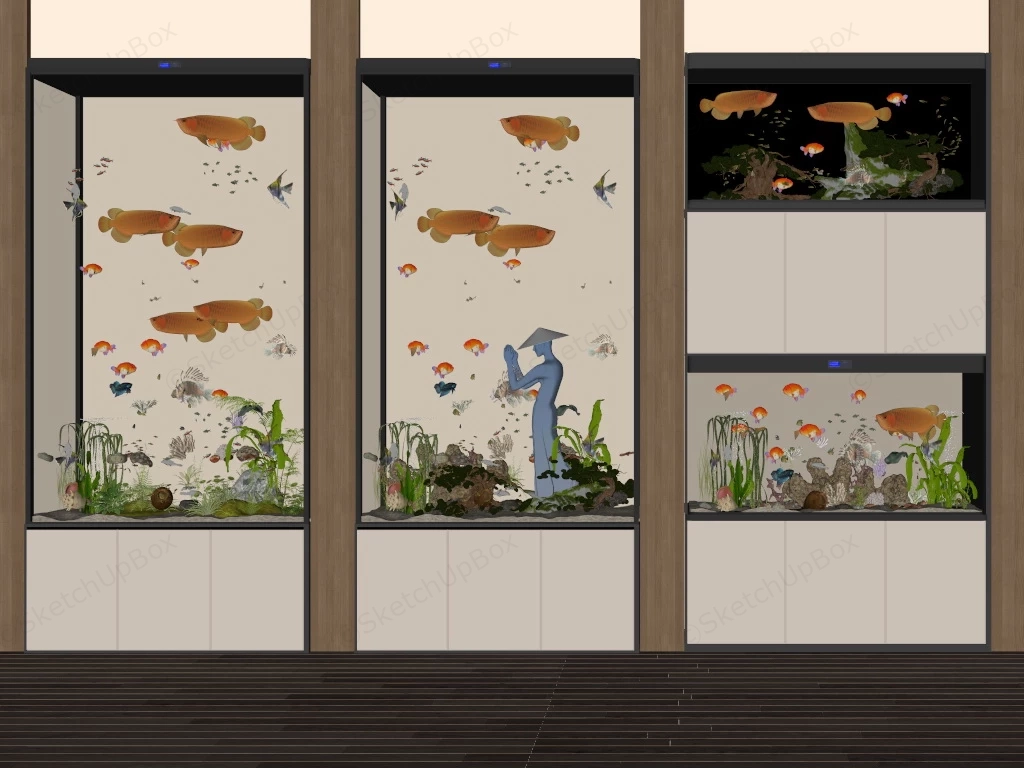 Tall Large Aquarium sketchup model preview - SketchupBox