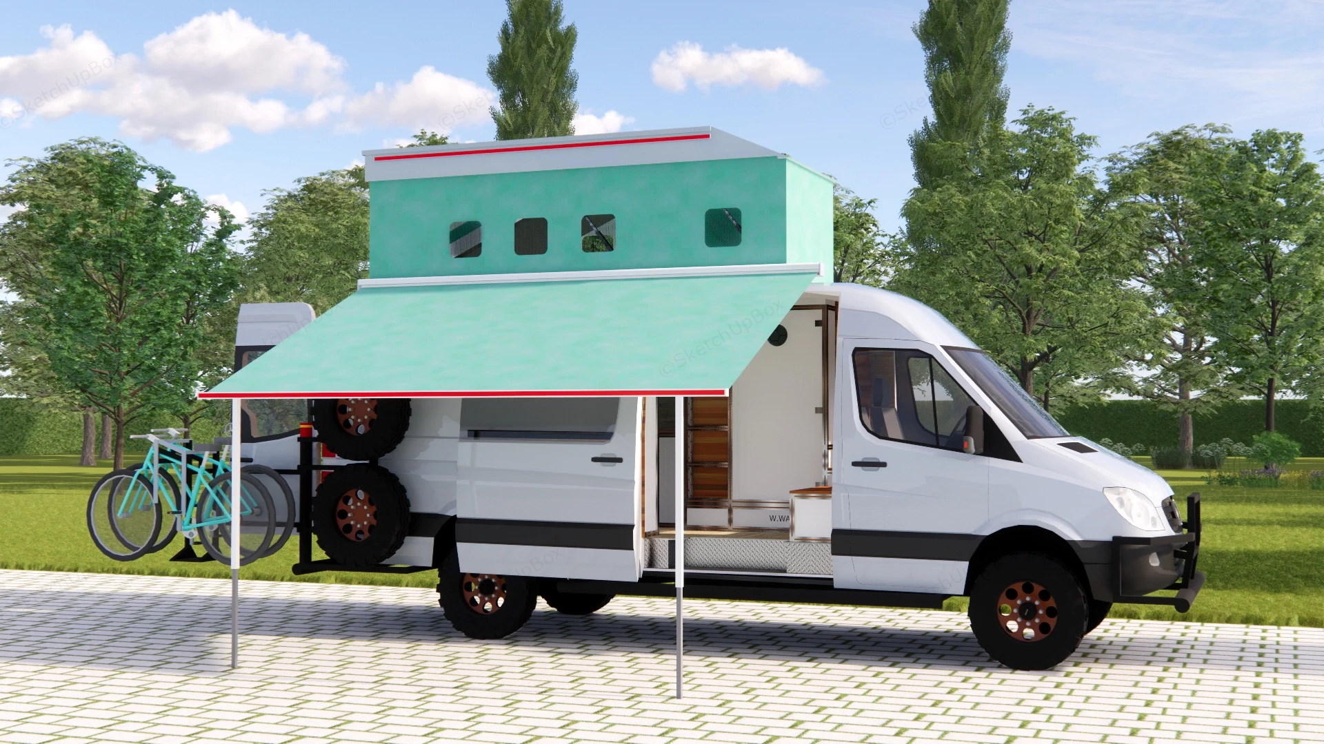 Small Camper Van sketchup model preview - SketchupBox