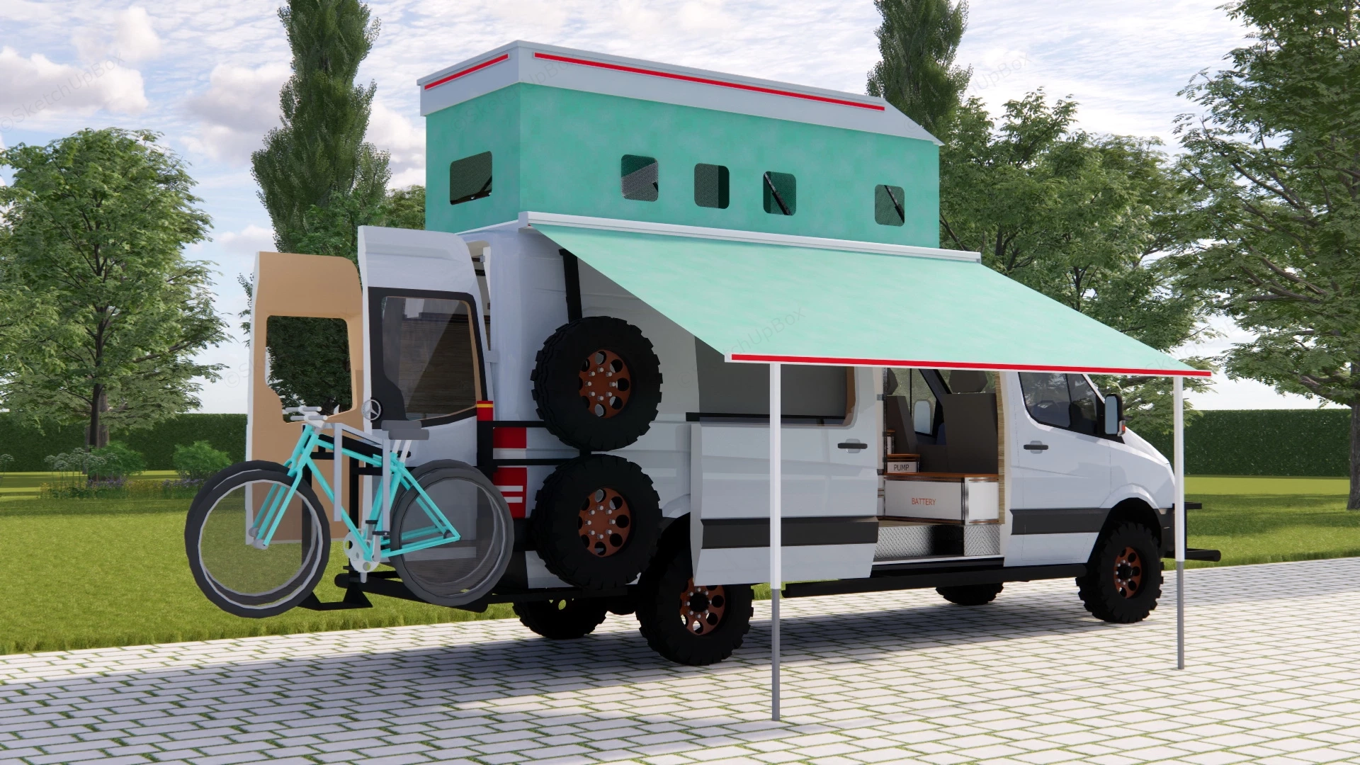 Small Camper Van sketchup model preview - SketchupBox