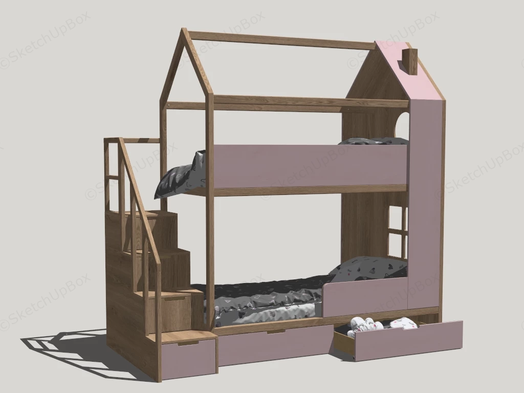 Cute Bunk Bed Design sketchup model preview - SketchupBox