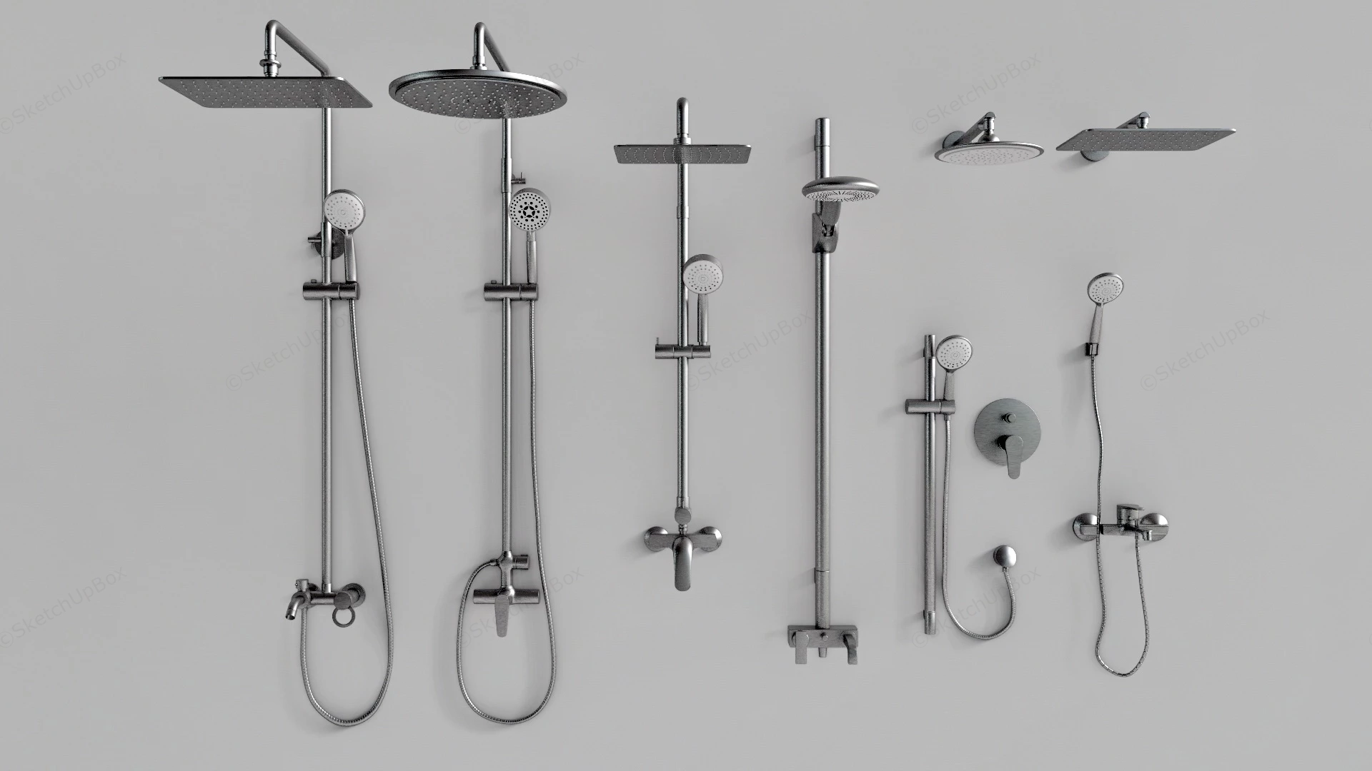 Modern Shower Fixtures sketchup model preview - SketchupBox