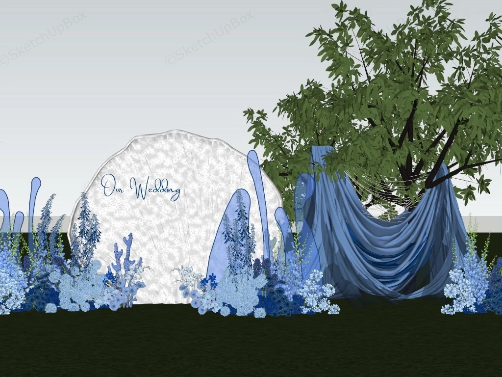 Blue Wedding Decoration sketchup model preview - SketchupBox