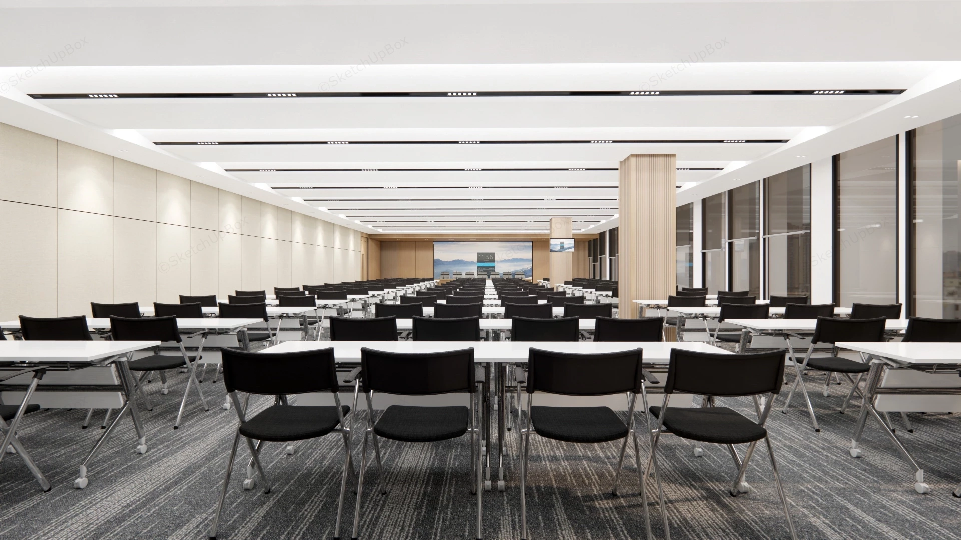 Large Conference Report Hall sketchup model preview - SketchupBox