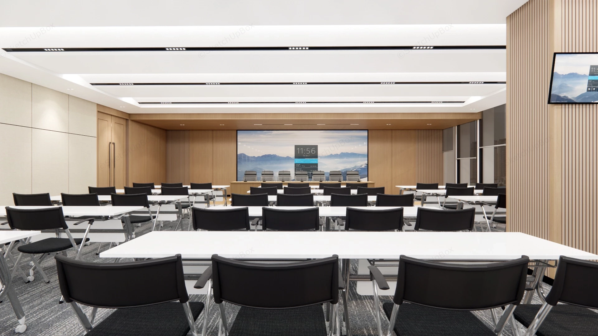 Large Conference Report Hall sketchup model preview - SketchupBox