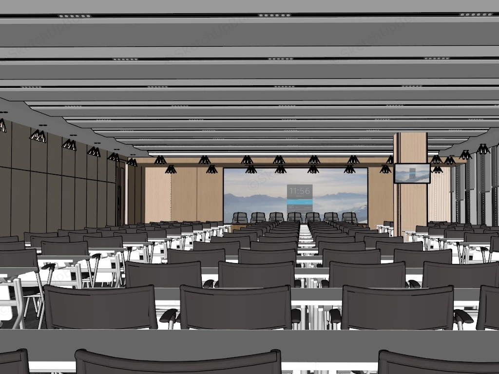 Large Conference Report Hall sketchup model preview - SketchupBox