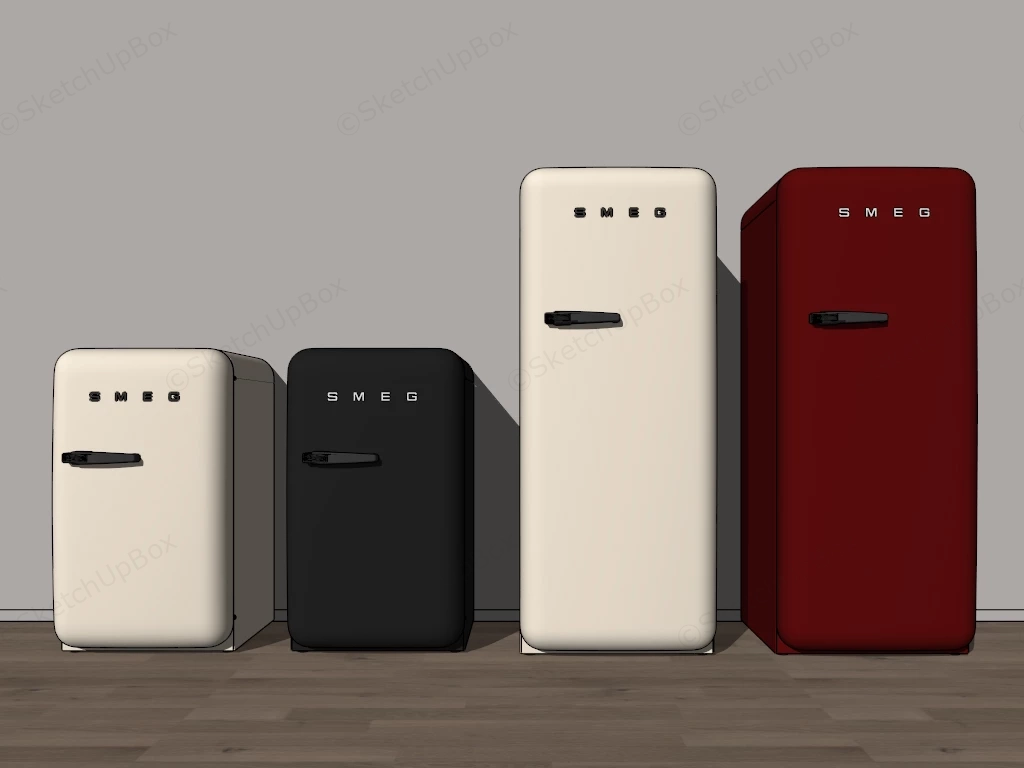 Smeg Mini Fridges sketchup model preview - SketchupBox