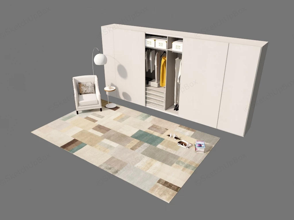 Modern Wardrobe Closet sketchup model preview - SketchupBox