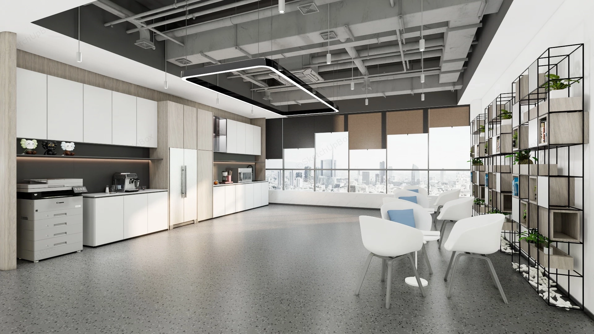 Employee Break Room sketchup model preview - SketchupBox