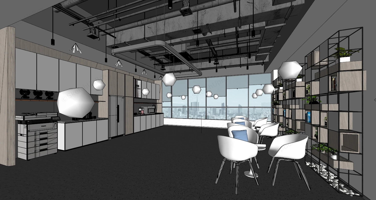 Employee Break Room sketchup model preview - SketchupBox