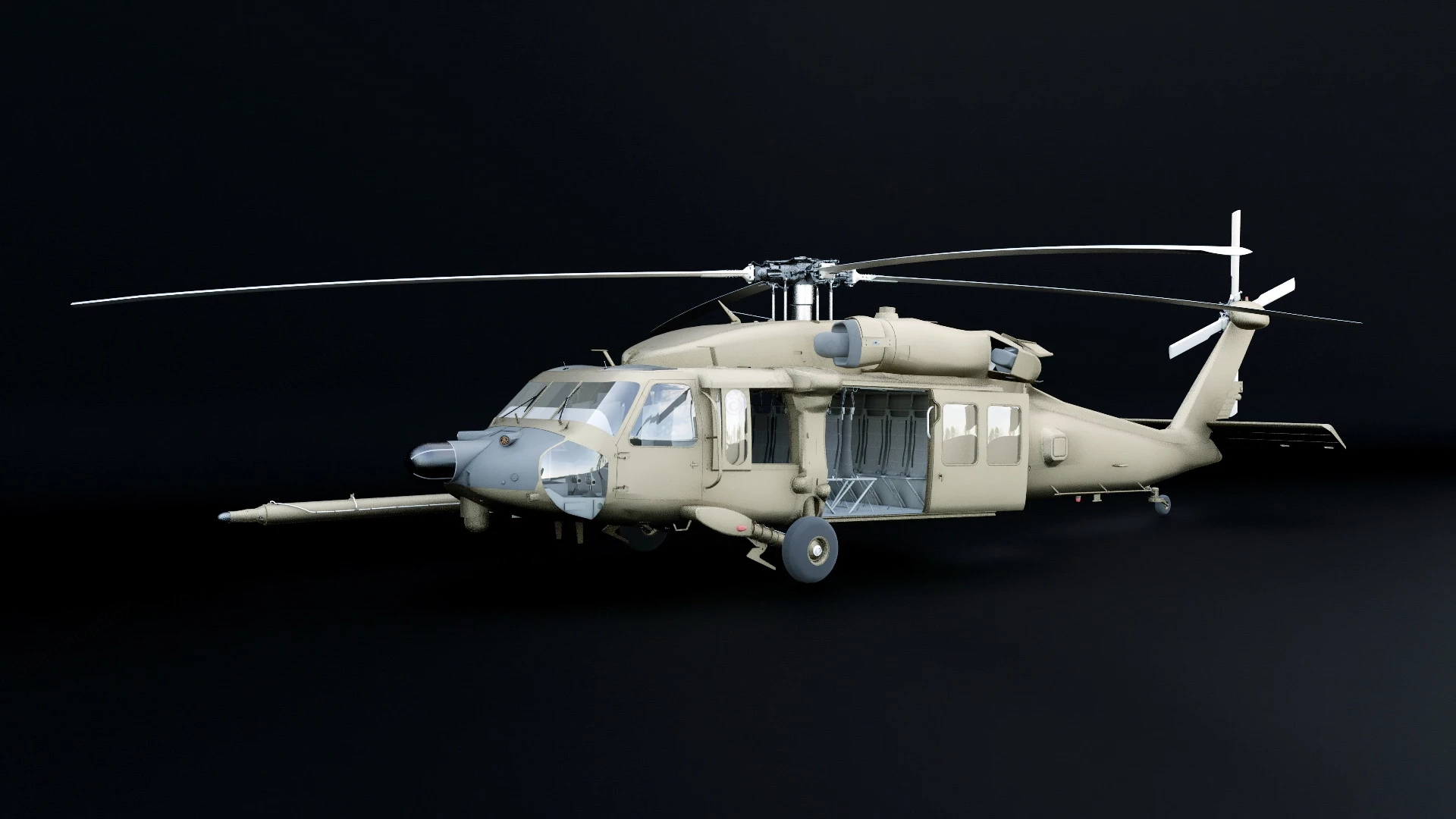 Black Hawk Helicopter sketchup model preview - SketchupBox