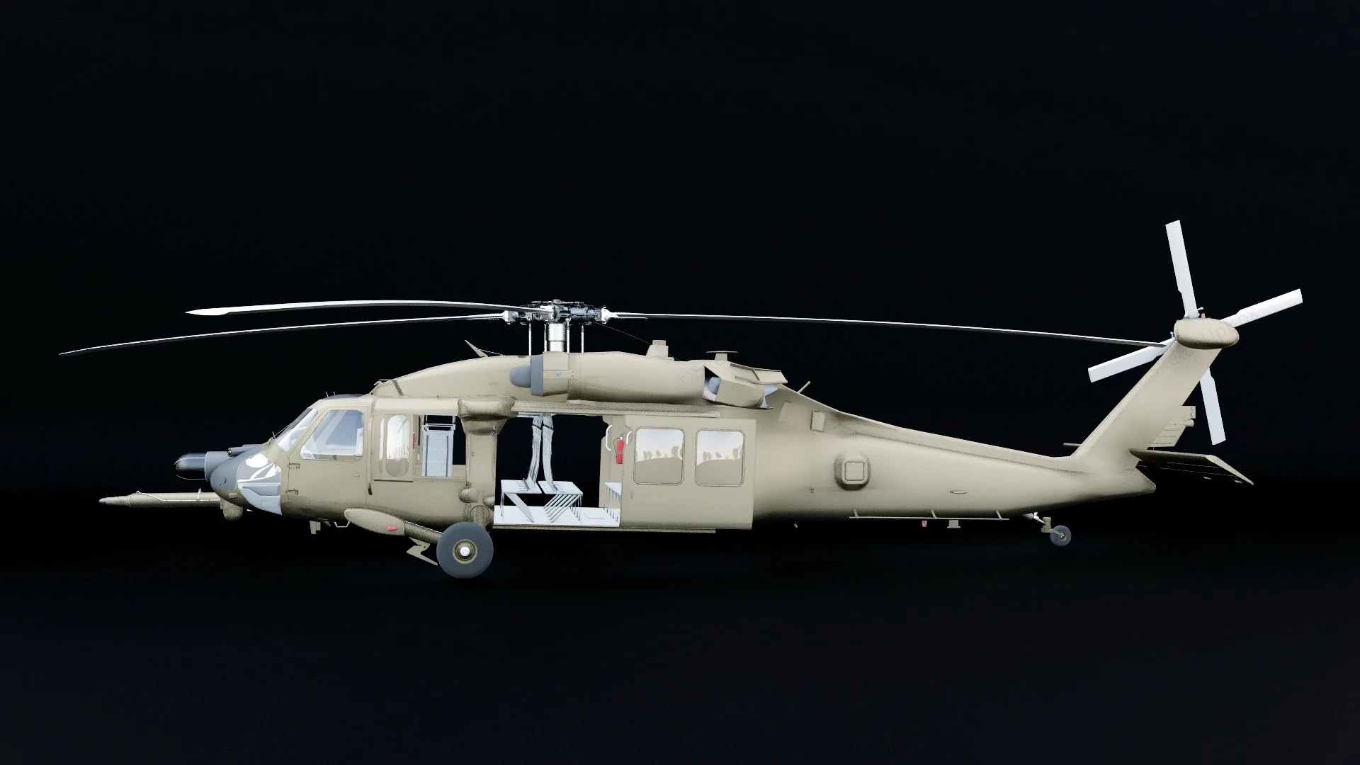 Black Hawk Helicopter sketchup model preview - SketchupBox