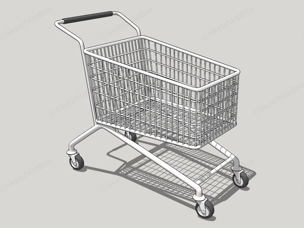 Steel Shopping Cart sketchup model preview - SketchupBox
