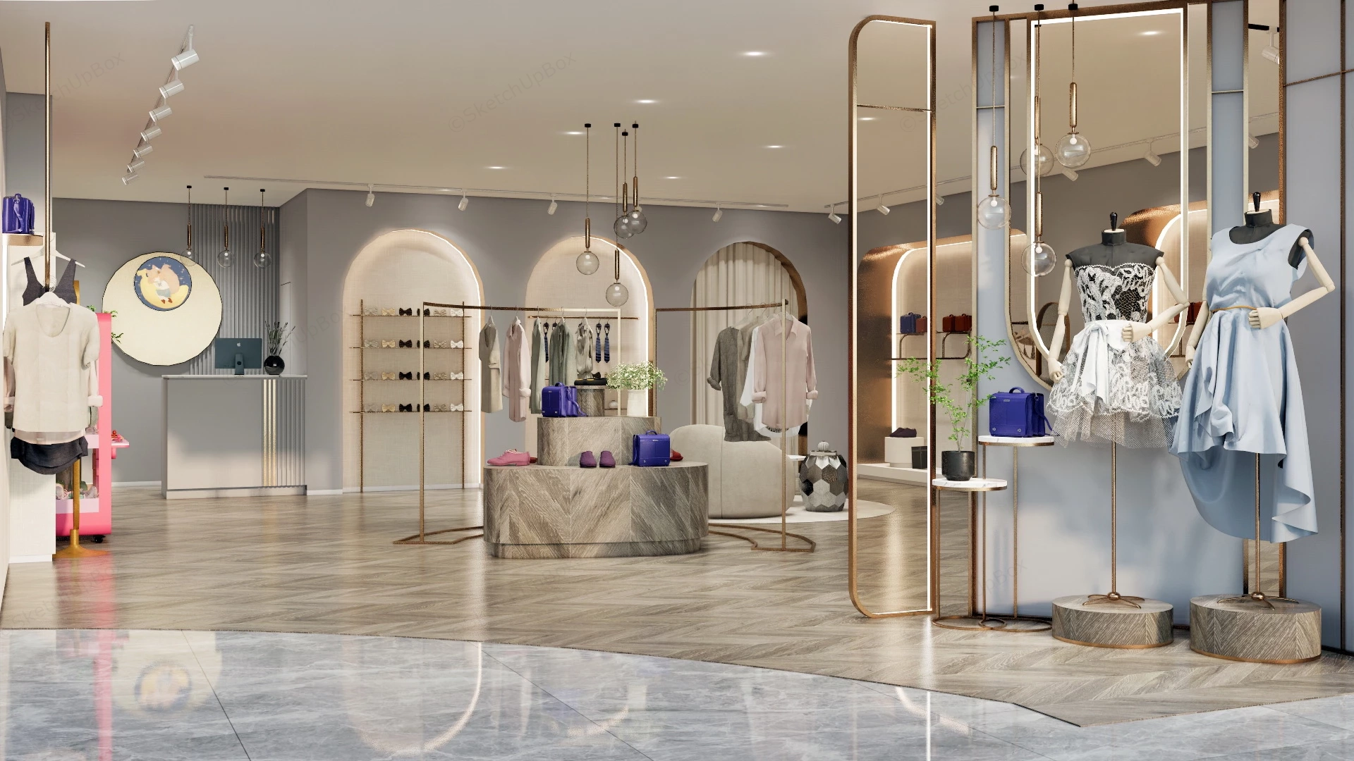 Women Fashion Clothing Store sketchup model preview - SketchupBox