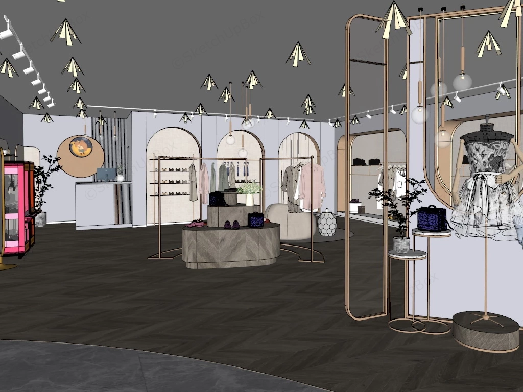 Women Fashion Clothing Store sketchup model preview - SketchupBox