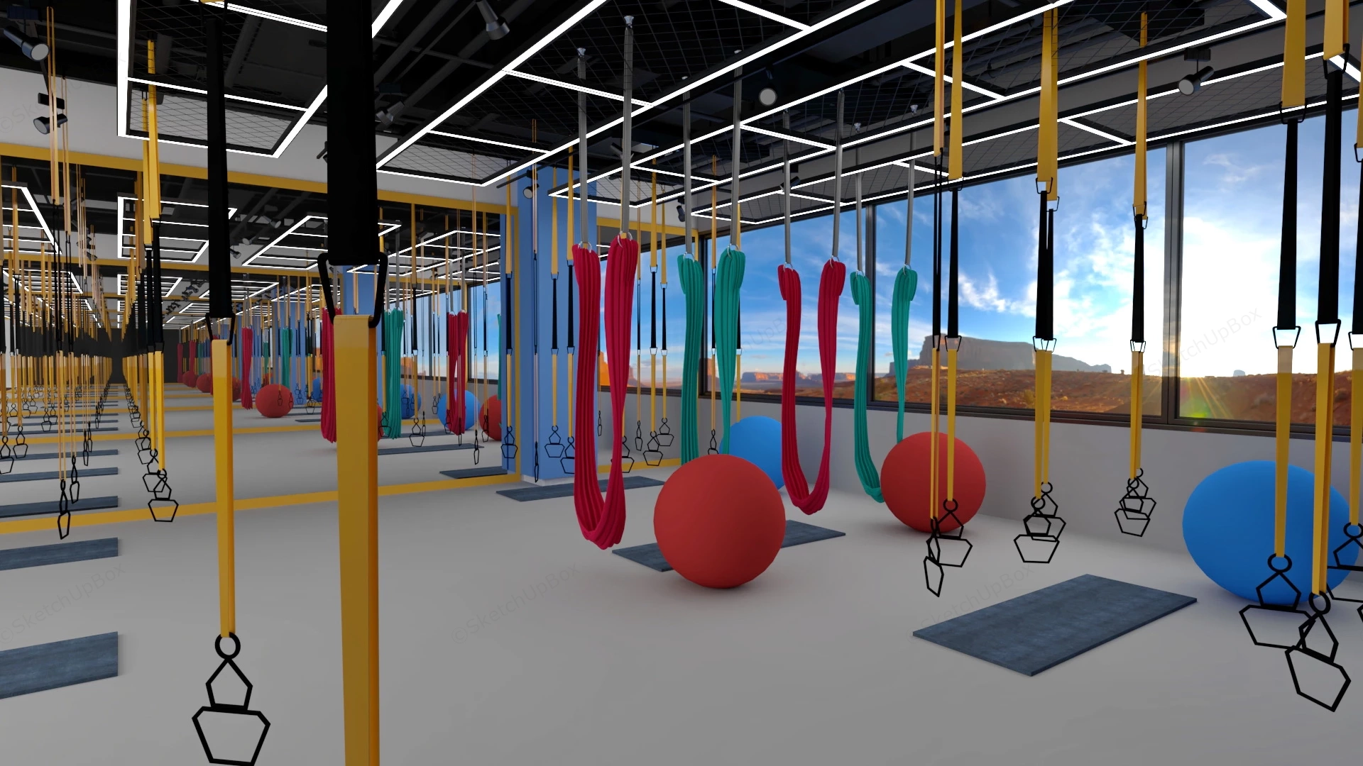 Yoga Studio Design sketchup model preview - SketchupBox