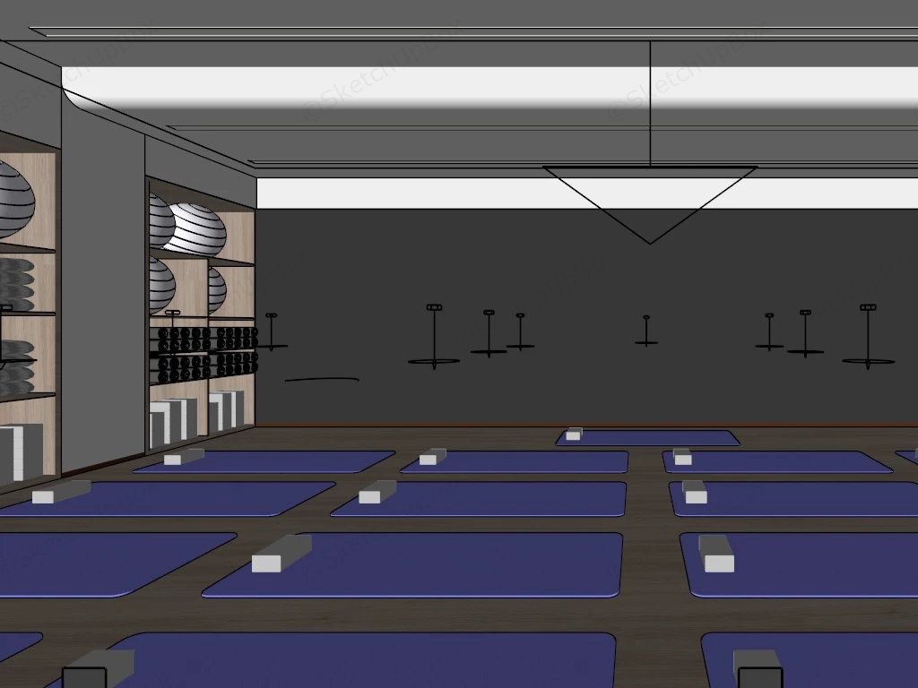 Modern Yoga Studio sketchup model preview - SketchupBox