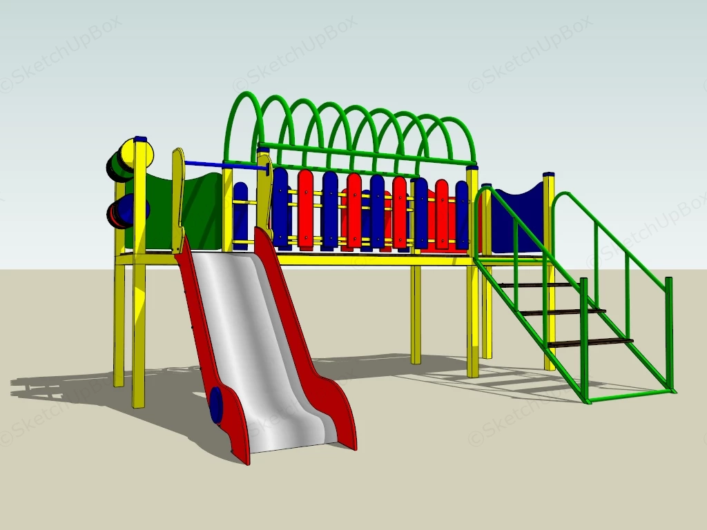 Colorful Playground Slide sketchup model preview - SketchupBox