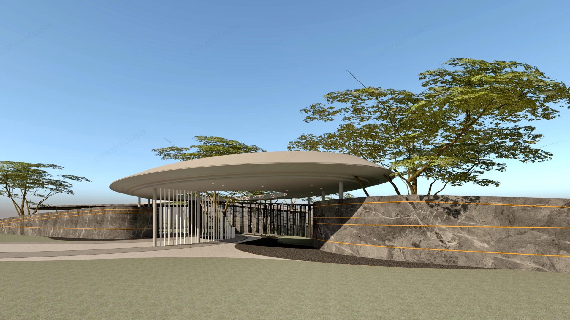 Landscape Pavilion Design sketchup model preview - SketchupBox