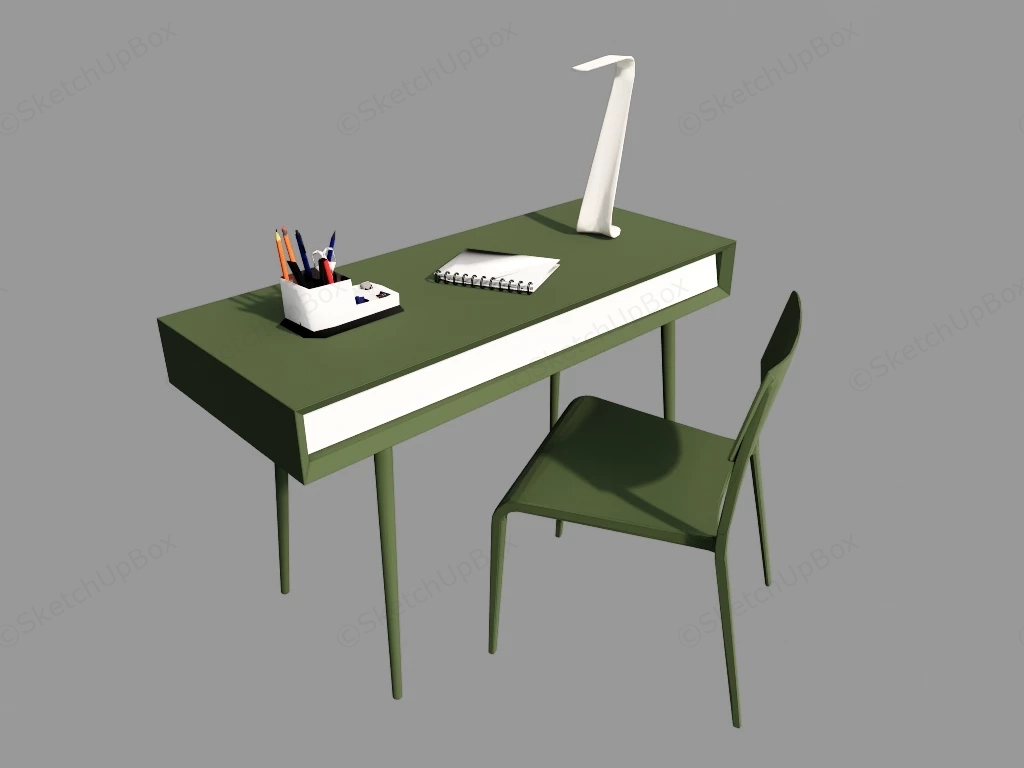 Writing Desk And Chair Set sketchup model preview - SketchupBox