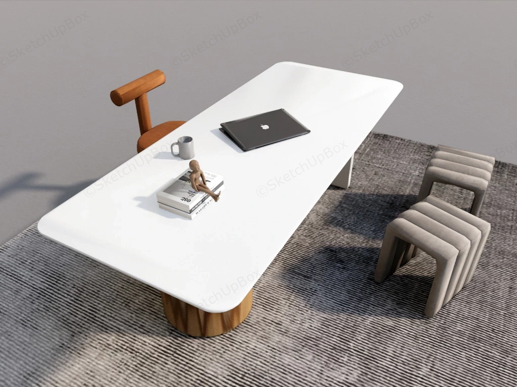 Modern Home Office Desk sketchup model preview - SketchupBox