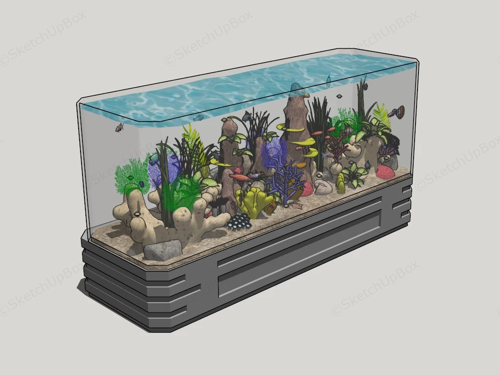 Beautiful Tropical Fish Tank sketchup model preview - SketchupBox