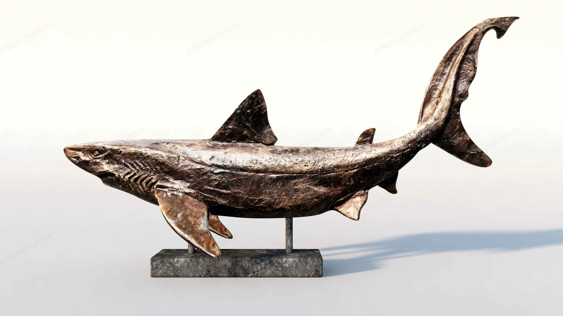 Bronze Shark Sculpture sketchup model preview - SketchupBox