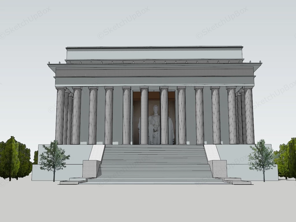 Lincoln Memorial sketchup model preview - SketchupBox