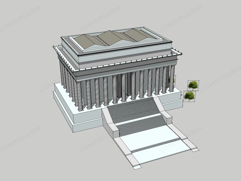 Lincoln Memorial sketchup model preview - SketchupBox