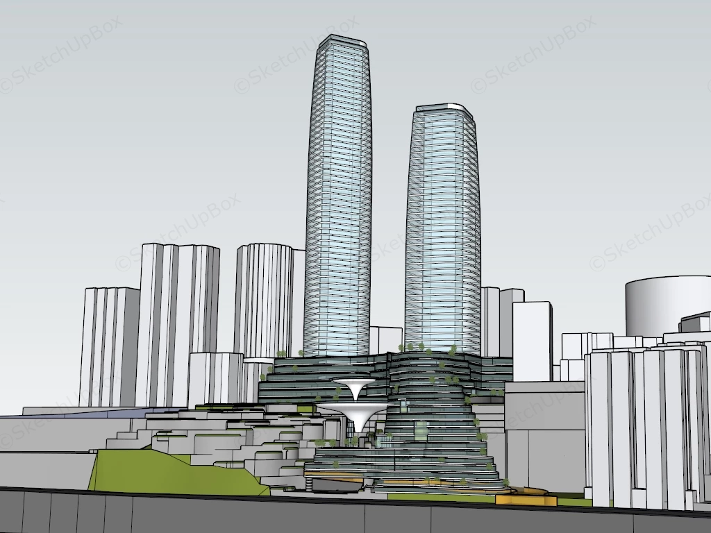 Ultra Modern Cliff Hotel Concept sketchup model preview - SketchupBox