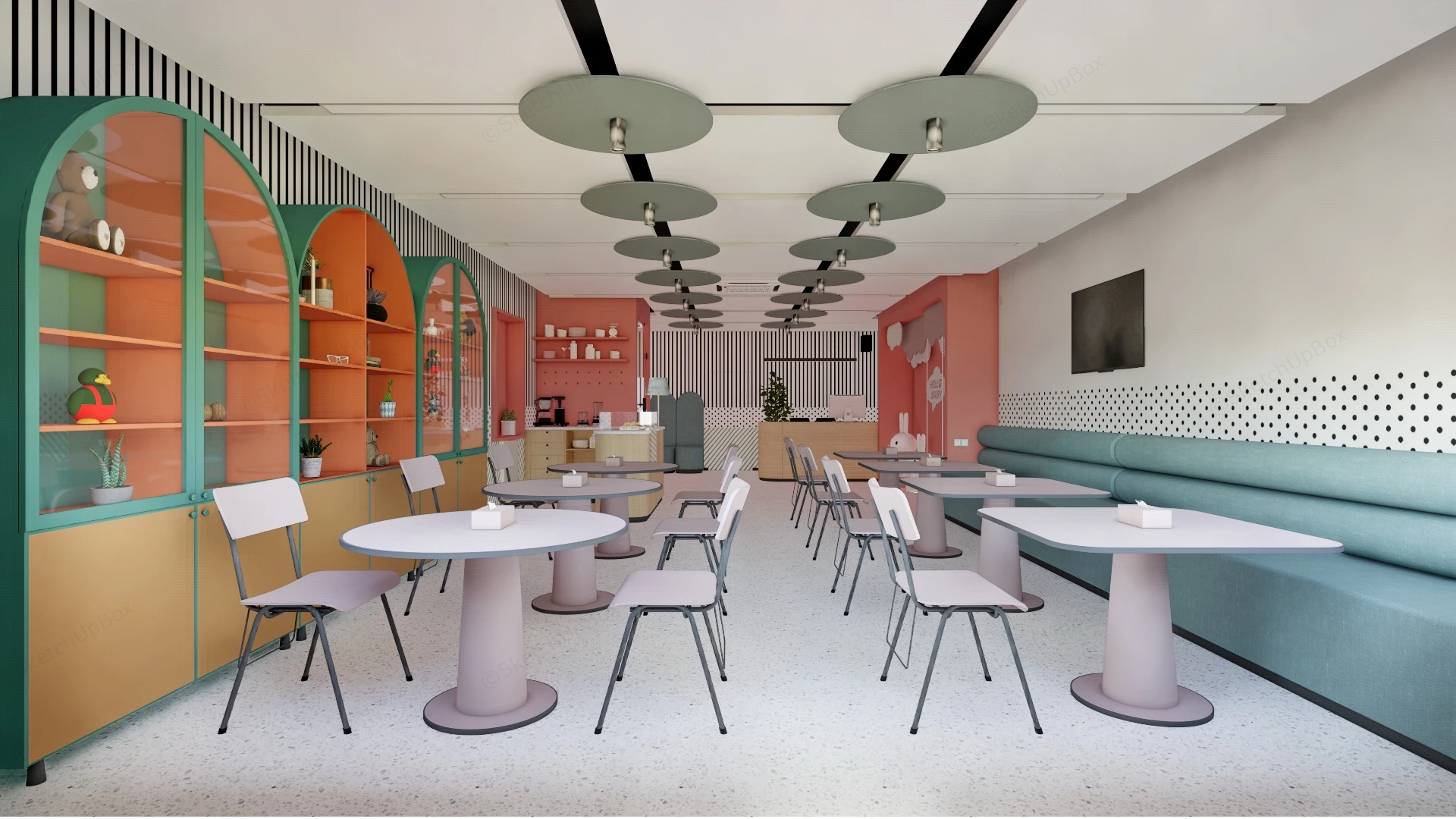 Family Friendly Restaurant sketchup model preview - SketchupBox